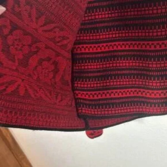 Lennie Nina Leonard Red & Black Cardigan Look Sweater Built In Shell Size Sm P - Picture 3 of 7